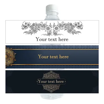 

30pcs Luxury Henna Floral Prayer Party Wedding Anniversary Travel Candle Child Adult Water Bottle Gift Custom Label Stickers