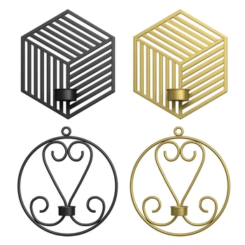 

Modern Art 3D Wall Mounted Candle Holder Vintage Hanging Tea Light Candlestick Ornaments Home Decoration