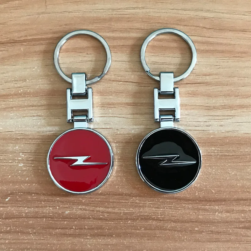 

Metal double-sided for OPEL emblem keychain Pop culture style Black Red Car key ring Auto accessories Decoration