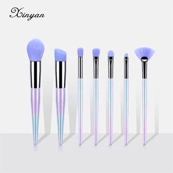 

XINYAN Foundation Makeup Brushes Set Eyeshadow Purple Powder Colorful Cosmetic Eyebrow Beauty Tool