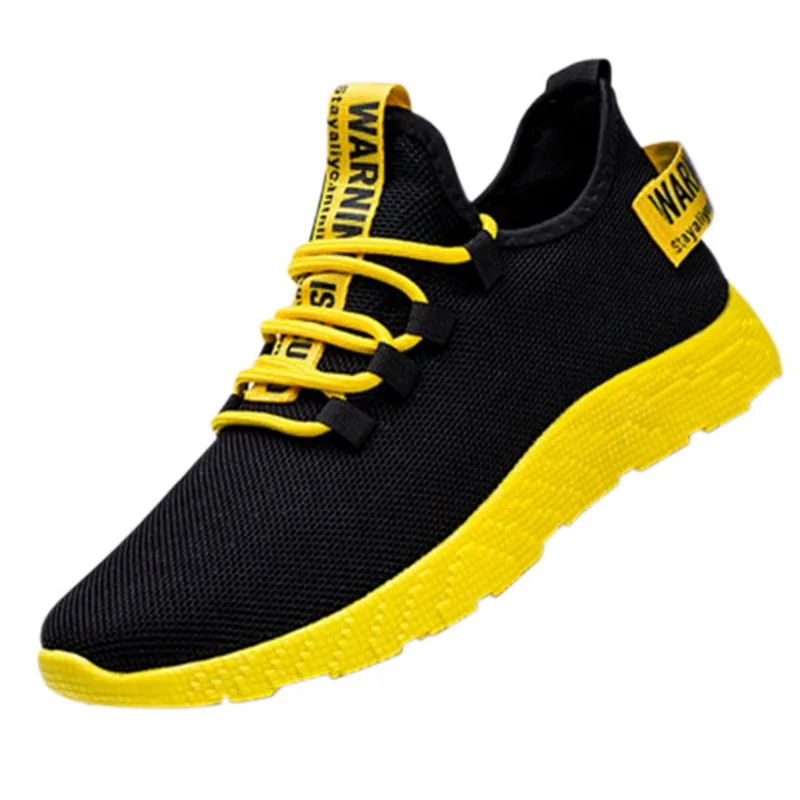 Мужские дышащие кроссовки PUI TIUA; нескользящая Мужская Вулканизированная обувь; Мужская износостойкая повседневная обувь из сетчатого материала на шнуровке; Tenis Masculino - Цвет: Yellow A