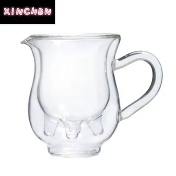

Cute Cow Mug Double Layer Heat-Resistant Glass Insulation Transparent Drinks Cup 240ml Large Capacity Water Cup