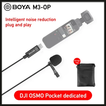

BOYA BY-M3-OP Clip-on Lavalier Microphone Lapel Digital Omnidirectional for DJI OSMO POCKET USB Type-C Camera for Vlog Recording