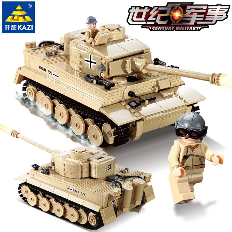 995Pcs Military German King Tiger Tank Cannon Toy LegoINGLs Building Blocks Sets ARMY Soldiers Kids
