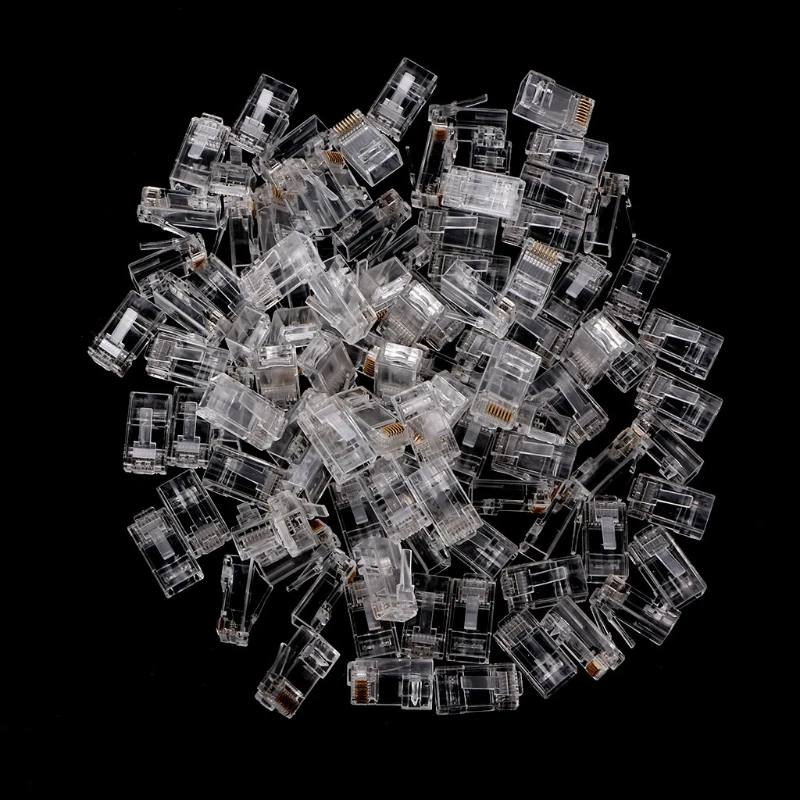 

100Pcs/Set RJ45 CAT6 8-Pin Modular Plugs UTP Unshielded Version with Loading Bar