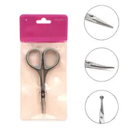 Stainless Steel Makeup Eyebrow Scissors Cosmetic Small Curved Tip Trimmer Manicure Nail Dead Skin Facial Hair Remover Tool 1