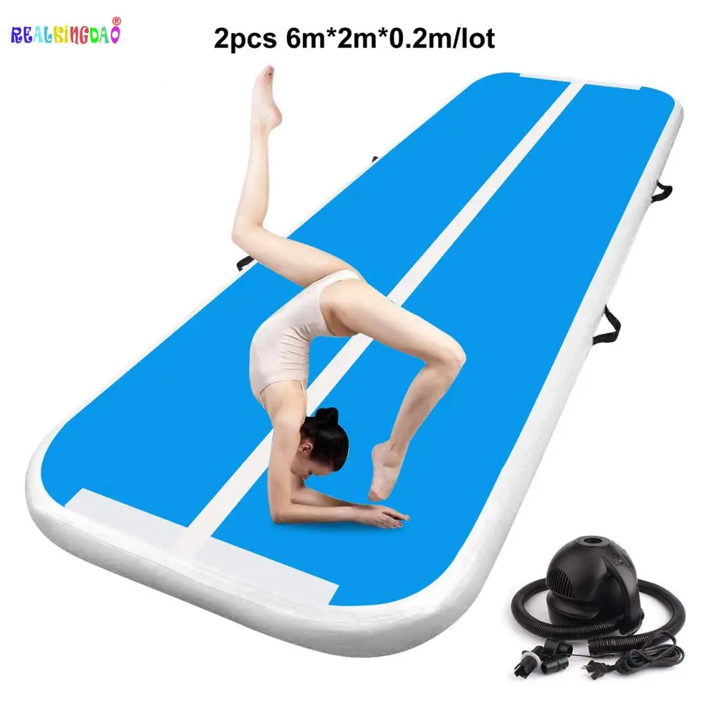 

Free shipping 2pcs 6m*2*0.2m Inflatable Cheap Gymnastics Mattress Gym Tumble Airtrack Floor Tumbling Air Track