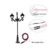 12V Led Railway Train Lamppost Model For Park Garden Scenery Lanterns Model Light Double-head Sand Table Scene Layout 3pcs/lot 5