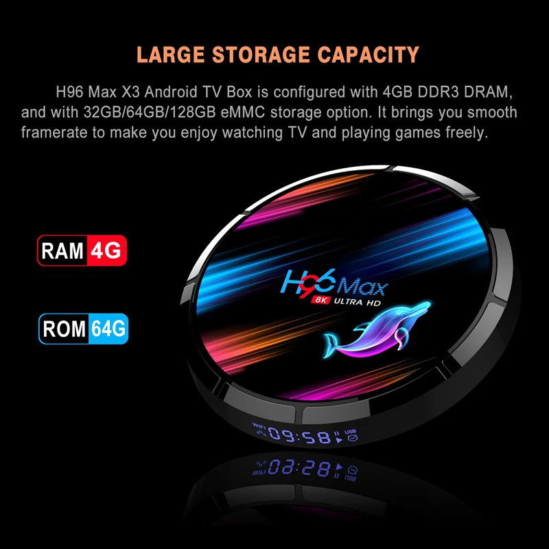 H96 MAX X3 Android 9 0 Smart TV Box Беспроводной IPTV 8K 4K USB Декодер каналов кабельного телевидения