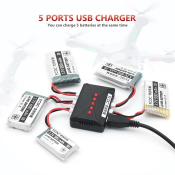 

5pcs battery/lot+5 in 1 Charger 3.7V 1200mah 25C 1S VOLT 25C Lipo Battery Akku + X5 Charger For Syma X5SW RC Quadcopter Drone