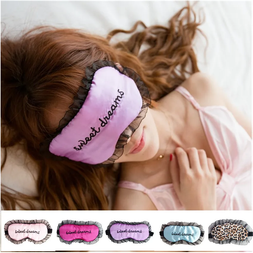 

2019 1PC Duplex Silk Sleeping Eye Mask Sexy Eye Shade Sleep Mask Black Mask Bandage on Eyes for Sleeping eyeshade eye mask