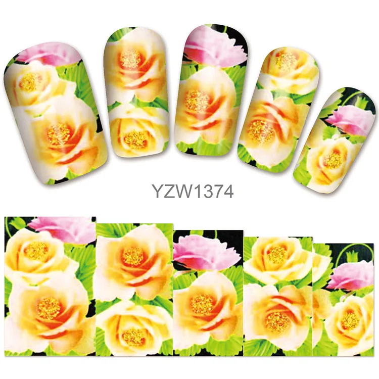 3D рельефные наклейки на ногти Цветок Клей DIY дизайн цветочный узор маникюр слайдер ногтей Советы Декоративные наклейки