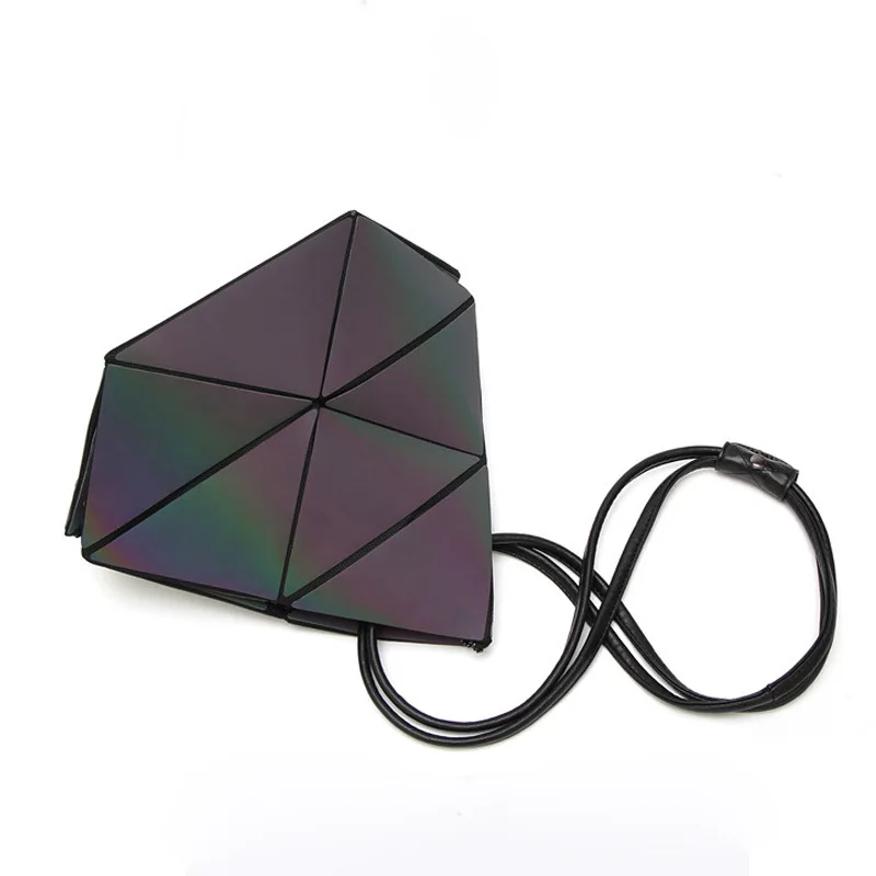 

Luxury Female Designer Luminous Deformation Folding Diamond Handbag Geometric Rhombic Fashion Shoulder Bag for Women