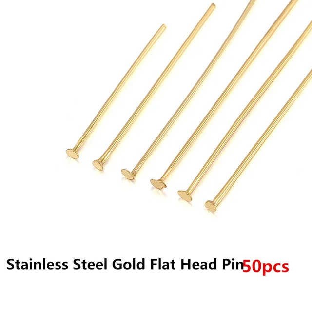 Wholesale DICOSMETIC 320Pcs 8 Sizes Golden Color Stainless Steel Bead Eye  Pins Ball Head Point Eye Pins Findings Open Eye Pin for Earring Bracelet  Pendant Jewelry Making，Hole：2mm 