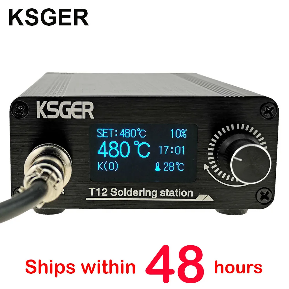 KSGER T12 паяльная станция AC/DC железные наконечники STM32 OLED V2.1S Электрический