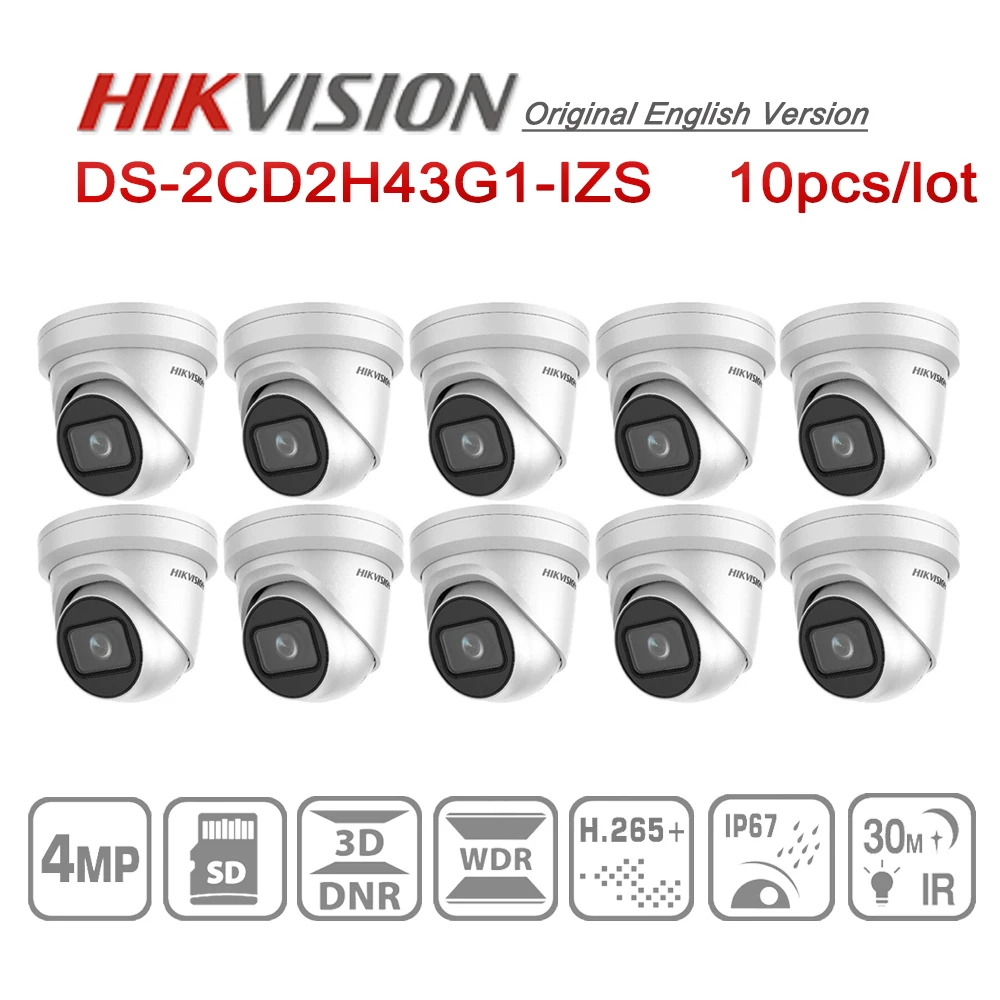 Предпродажа Hikvision DS-2CD2H43G1-IZS 4MP ip-камера с переменным фокусным расстоянием 2,8-12 мм ip-сетевая камера с обнаружением лица IP67 10 шт./лот