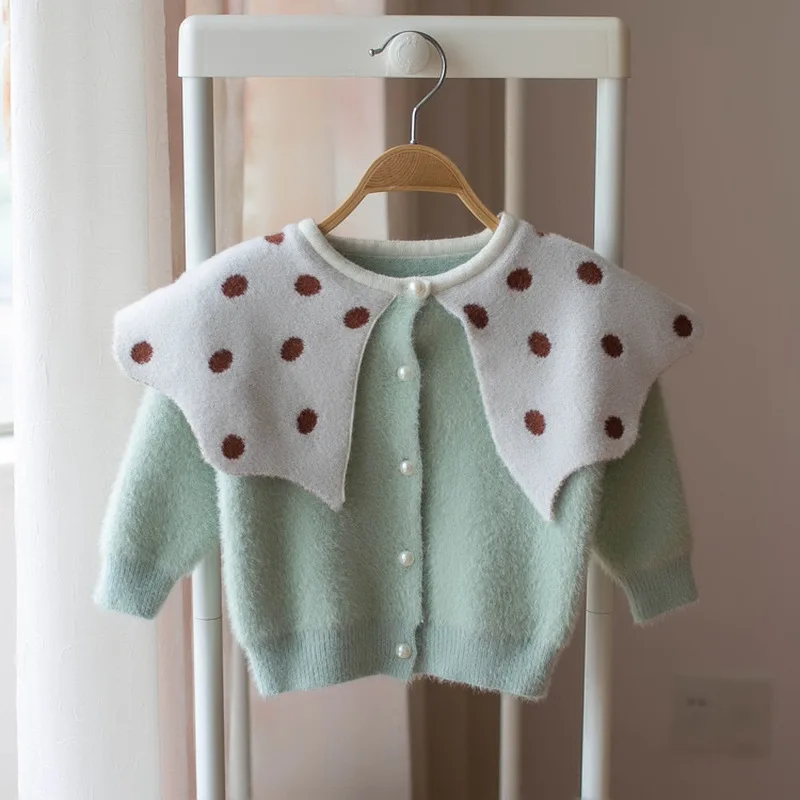 Modis/вязаный кардиган для девочек Детский свитер свитера маленьких