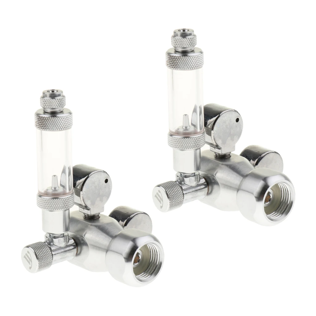  2x Aquarium Co2 Regulator Emitter System Accurate Easy Adjust Flow Meter