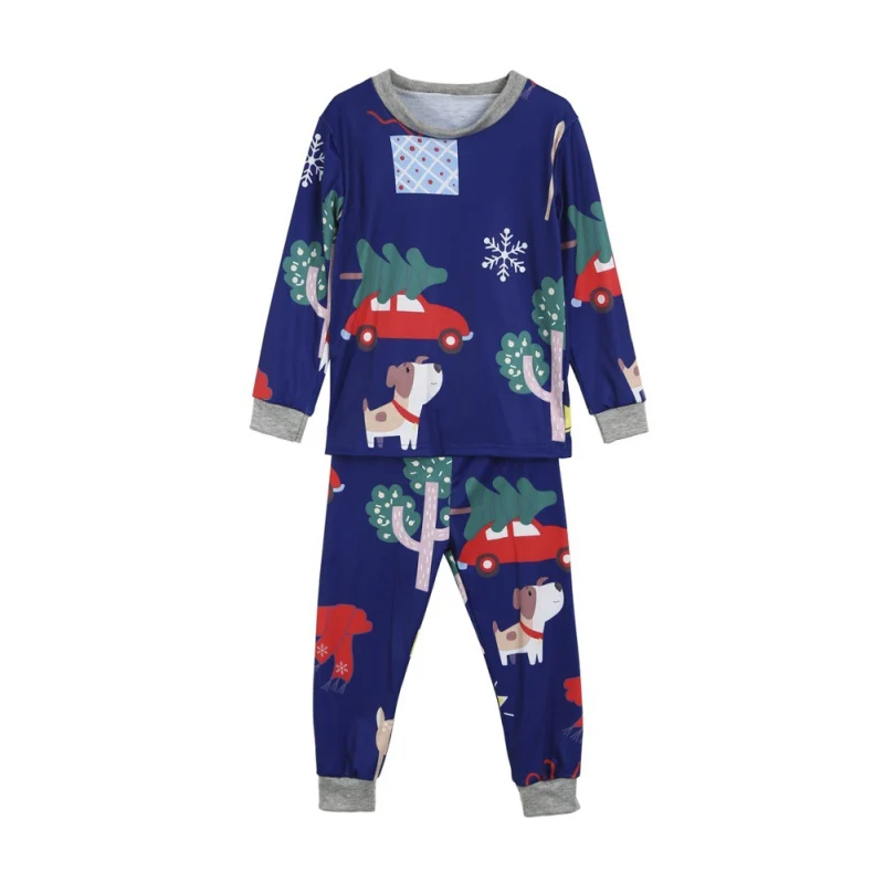 

Cotton Soft Christmas Pajamas Children Clothing Christmas Family Parent-child Hat Suit Printing Home Service Two-piece Pajamas