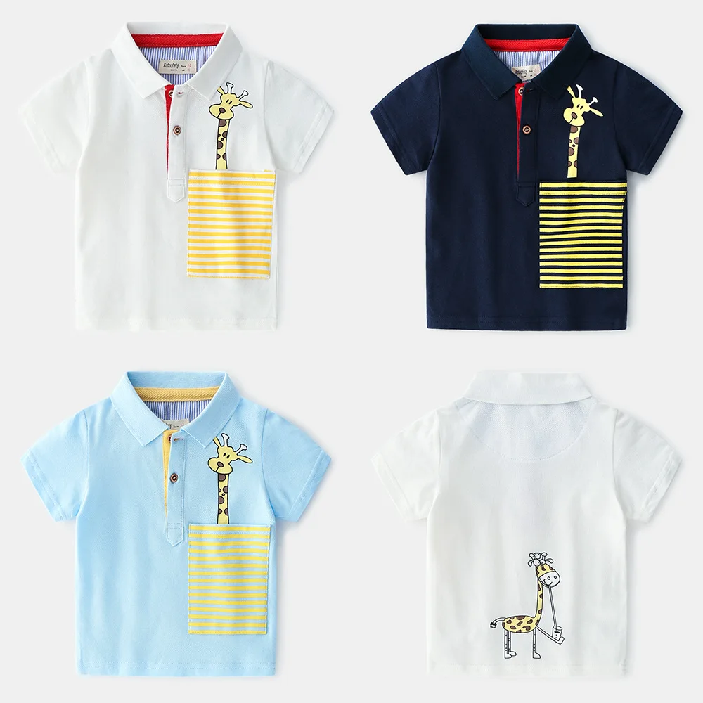 Стиль, летняя детская одежда из вельвета, для мальчика, с принтом в виде персонажей из мультфильма, натуральный хлопок с коротким Футболка с рукавами Топы, рубашка поло