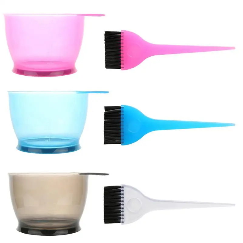 2pcs/set Plastic Hair Dye Colouring Brush Comb Heightened Bowl Hair Dyeing Kit Hair Color Mixing