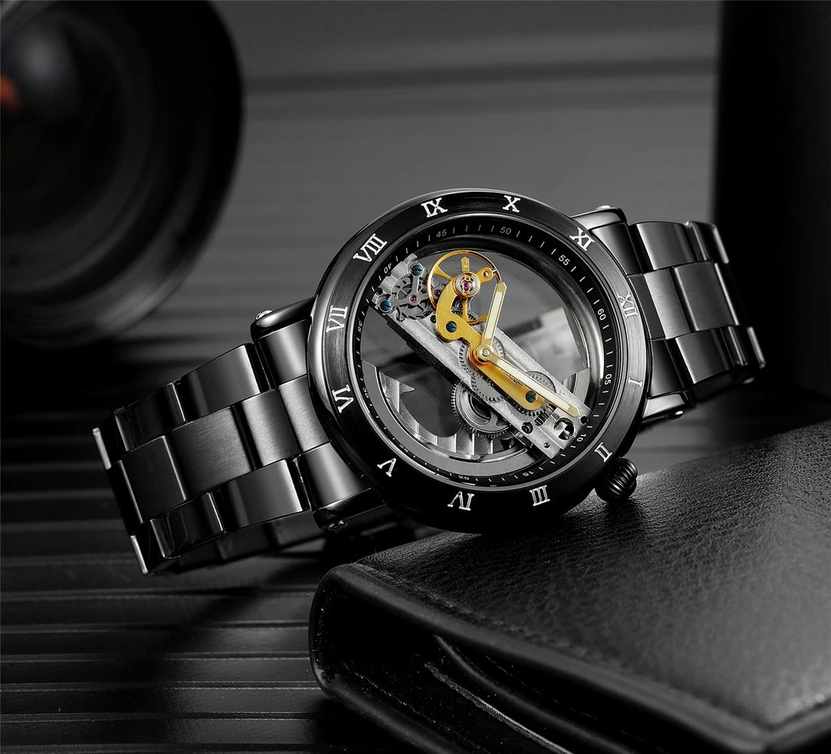 FORSINING men's mechanical watch men Luxury Skeleton Automatic Watch Self-Wind clock sport wrist watch Business Wristwatch