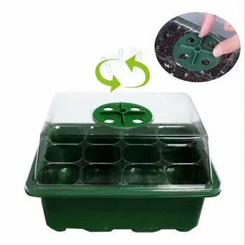 

12 Hole Plant Seed Grow Box Nursery Seedling Starter Thermal Insulation 100% High Quality Seed Growth Box Plastic Nursery Pot