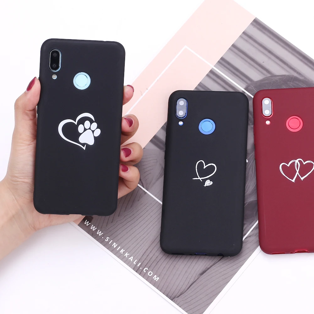 

For Xiaomi Mi Redmi Note 5 6 7 8 9 10 lite Pro Plus Simple Hearts Lover Silicone Phone Case Cover Capa Fundas