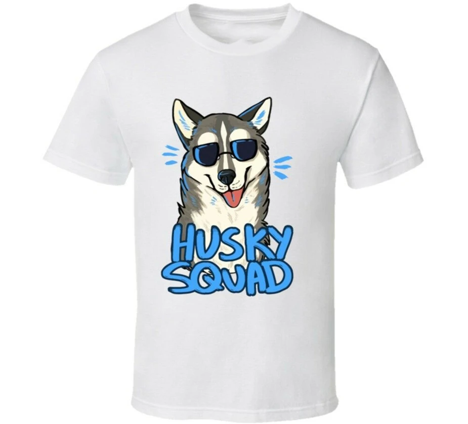 Siberian Husky T-Shirt Dog Tee Cartoon Cool Gift Personality Shirt | Мужская одежда