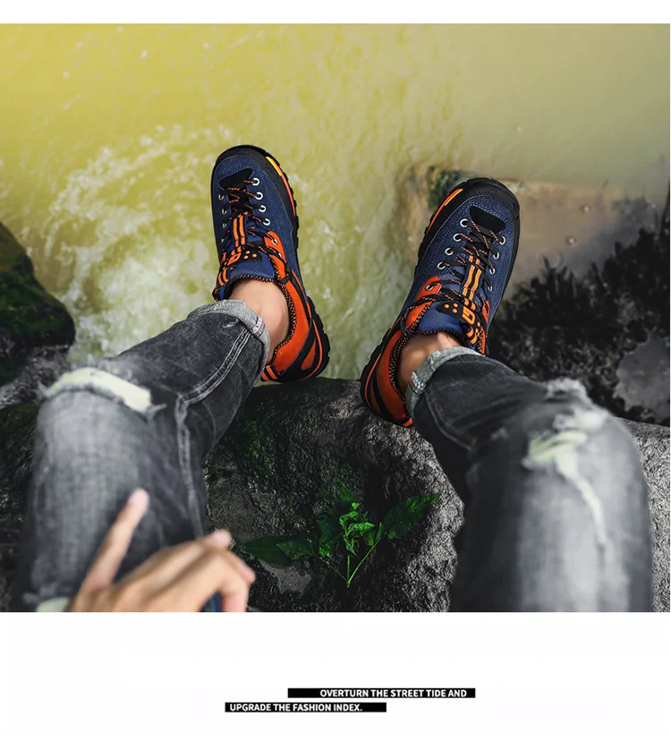 Men Leather Casual Shoes Outdoor Non-slip Waterproof Leather Sneakers Hight Quality Male Hiking Sport Shoes Men Running Shoes 47