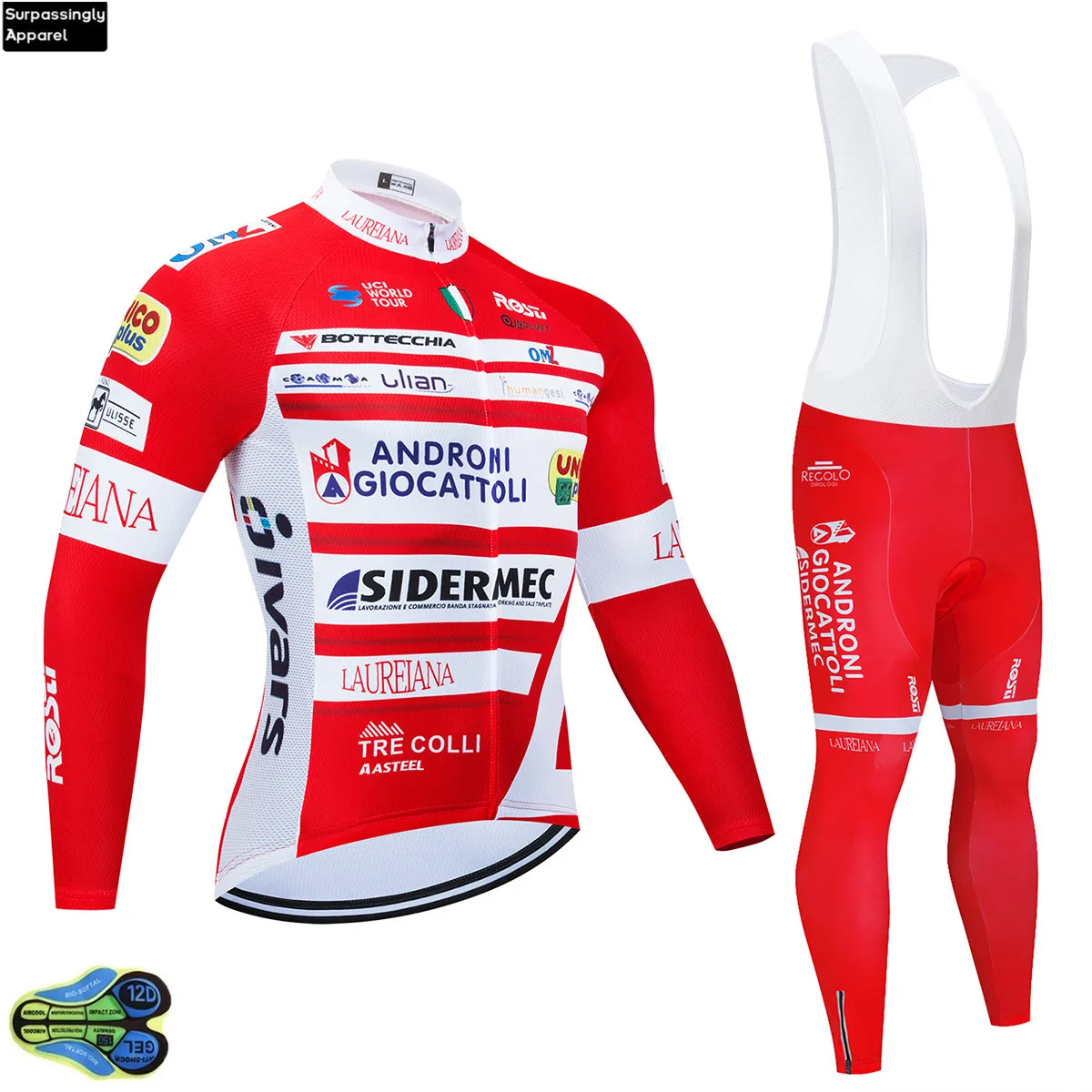 UCI ANDRONI Team Pro велосипедная майка с длинным рукавом для велоспорта 12D гелевая велосипедная майка для горного велосипеда комплекты одежды для велоспорта осень