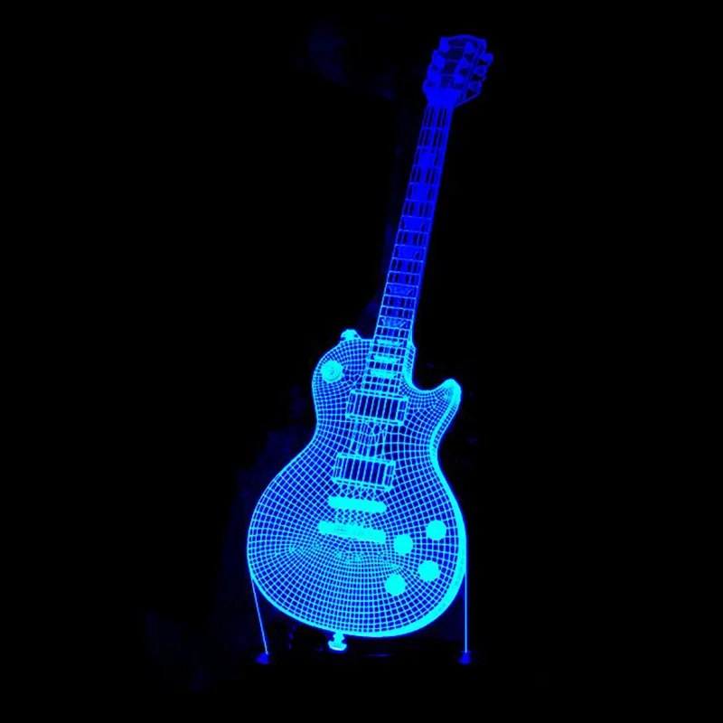 3D Led визуальный цветной Usb пресс-переключатель настольная лампа детский спальный ночник креативный модный Музыкальный Электрический гитарный светильник Guitar3