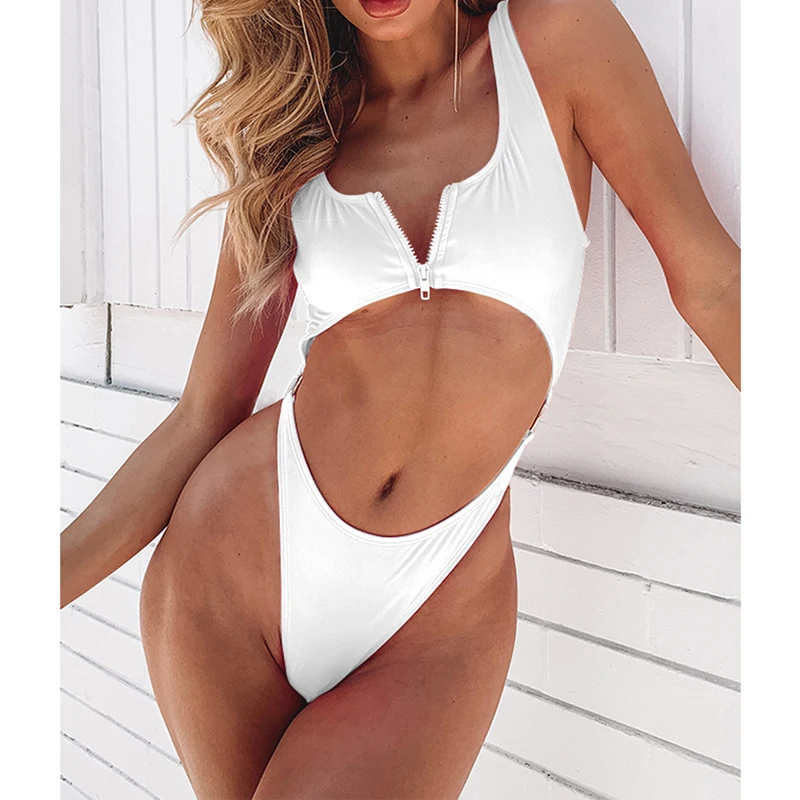 

2020 Women Zipper Bikini Women Sport Swimswear Two Piece Swimsuit For Female Bikinis Set Bather Bathing Suit Beach Wear
