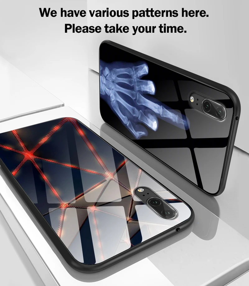 Чехол из закаленного стекла для huawei Enjoy 9s Shell Mate20 Lite Pro Nova 2 3i 4 P Smart+ P20 P30 Honor Play Модный Роскошный Жесткий Чехол