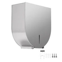 Wall Toilet Paper Holder With Cover  Toilet Tissue Box Roll Dispenser Stainless Steel Bathroom Storage Tissue Box Dustproof