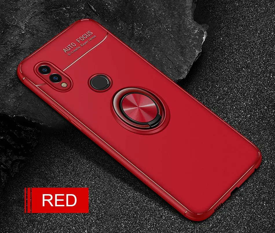 Red Роскошные Смарт Носимых устройств Многофункциональный волшебное кольцо чехол для huawei P20 Pro Honor 10 9 Lite чехол для телефона чехол на huawei Honor 8x Max Мягкий противоударный чехол - Цвет: Red