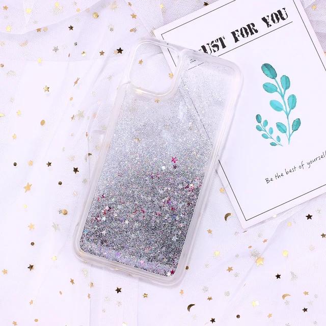 Stars Magic Sparkle Liquid Real Glitter Phone Case Fundas Cover for iPhone 11 12 Pro X XS XR Max 7 8 7Plus 8Plus Phone Coque 5