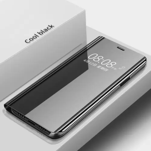Black Smart mi rror флип чехол для спортивной камеры Xiao mi Red mi Note 7 8 5 6 K20 Pro 4X 5A 6A 5 Plus S2 кожаный чехол для mi 9T Pro F1 9 8 SE A1 2 3 Чехол - Цвет: Black