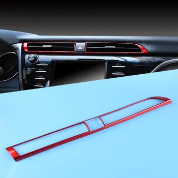 

CITALL Red ABS Car Console Central Middle Air Vent Outlet Trim Frame Cover Fit for Toyota Camry 2018 2019