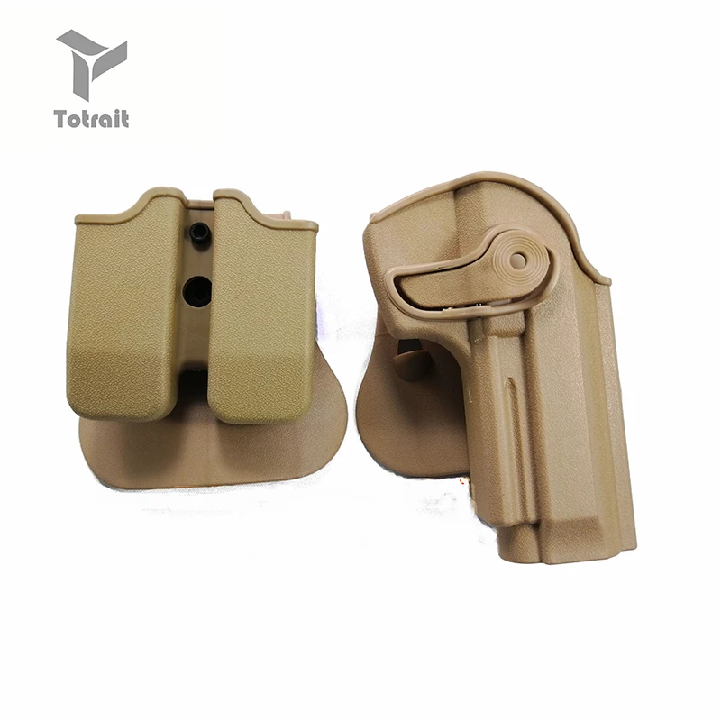 TOtrait IMI Тактическая защита удержания пистолет кобура подсумок для Beretta M9 92 96 кобура - Цвет: Tan