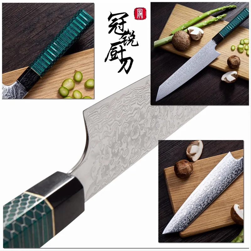 Grandsharp 8,2 дюймов дамасский поварской нож VG10 японский дамасский стальной нож для нарезки кухонная утварь Kiritsuke кухонные ножи Премиум
