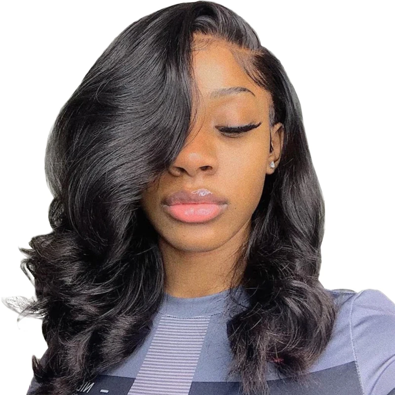 

Brazilian Human Hair Lace Bob Wig Body Wave Lace Wig Short Human Hair lace Wig Remy Side Part Hair Line For Black Women Beauhair