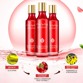 

High Quality One Spring Red Pomegranate Face Cleanser/Toner/Face Cream Moisturizing Skin Care