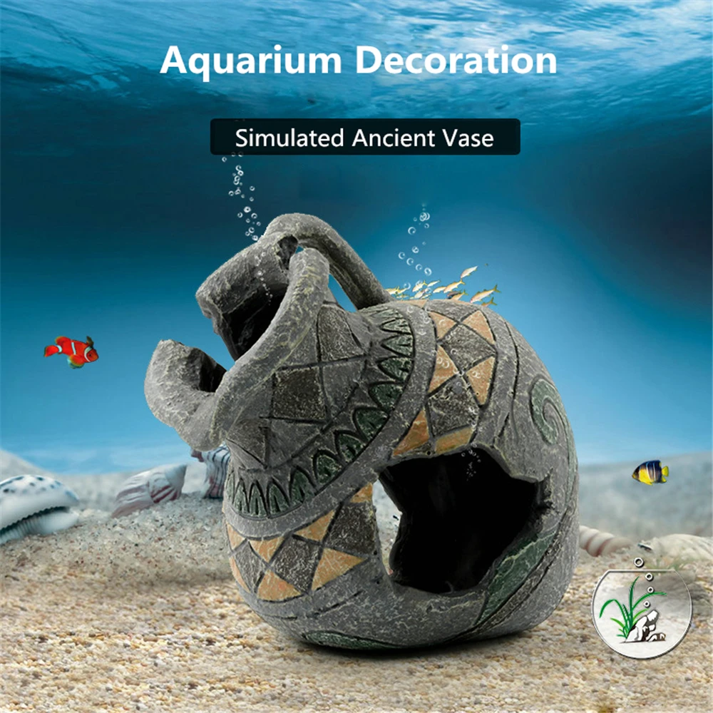 Fish Tank Ancient Vase Aquarium Decoration Environments Incan Ornament | Дом и сад