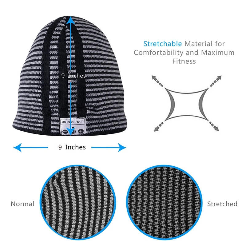 Bluetooth4 2 Misic Hat Wireless Bluetooth Headset Hat Knitted Cap Headphone Warm Winter Hats Music Earphone Best Gift