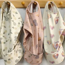 Babero de comida para niña, delantal de manga larga para niño pequeño, impermeable, con pintura de dentición y alimentación, nuevo