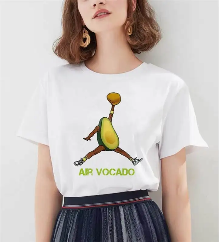 Kawaii/футболка с коротким рукавом и мультяшным авокадо, женская модная футболка, Harajuku, повседневная одежда с графическим рисунком, топы, женские футболки - Цвет: 14