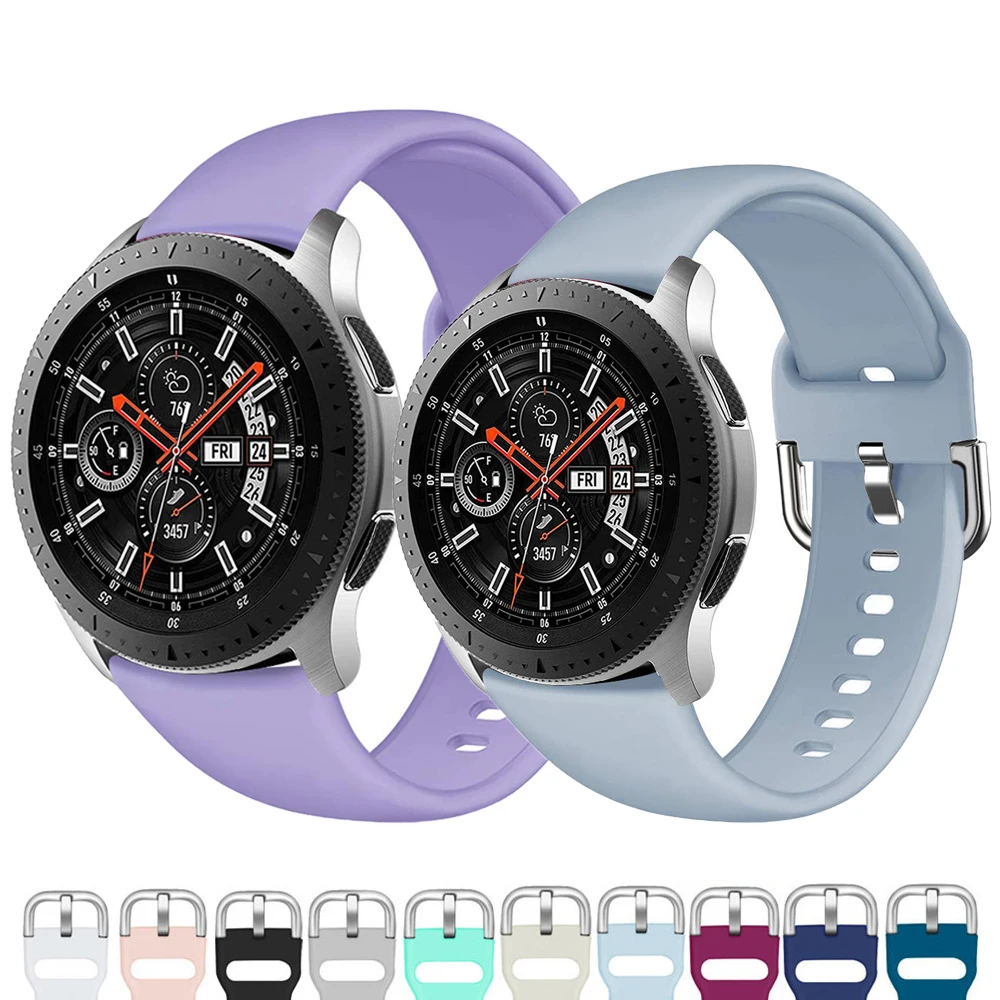 

20mm/22mm band For Samsung Galaxy watch 3 45mm 41mm Active 2/Gear S3/S2 silicone bracelet belt Huawei GT2/2e-pro strap 42mm 46mm
