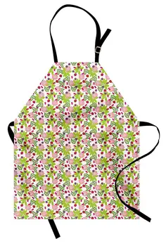 

Fruit Cooking Apron Strawberries Cherry and Blueberry Composition Healthy Food with Fresh Foliage Leaves Kitchen Accessories