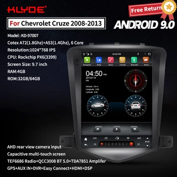 

KLYDE For Chevrolet Cruze 2008-2013 Android 9.0 PX6 Vertical Screen 12.1" Radio Tesla Style Car Audio Multimedia GPS Navigation
